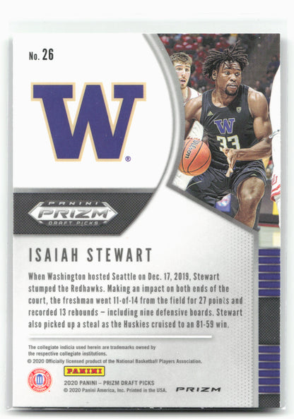 2020 Panini Prizm Draft Picks Collegiate #26 Isaiah Stewart Green