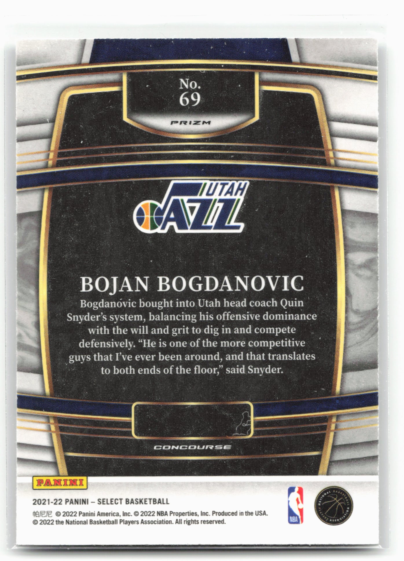 2021-22 Panini Select #69 Bojan Bogdanovic Disco Prizms