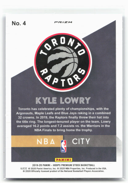 2019-20 Hoops Premium Stock #4 Kyle Lowry NBA City Blue