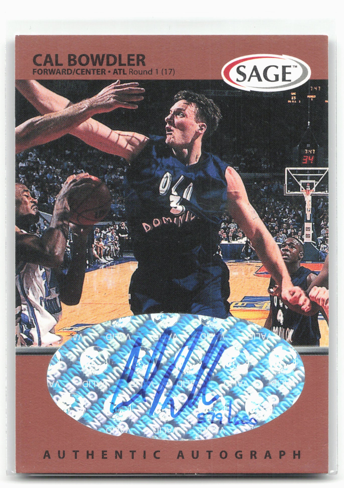 1999 SAGE #A7 Cal Bowdler Autographs Bronze #/650