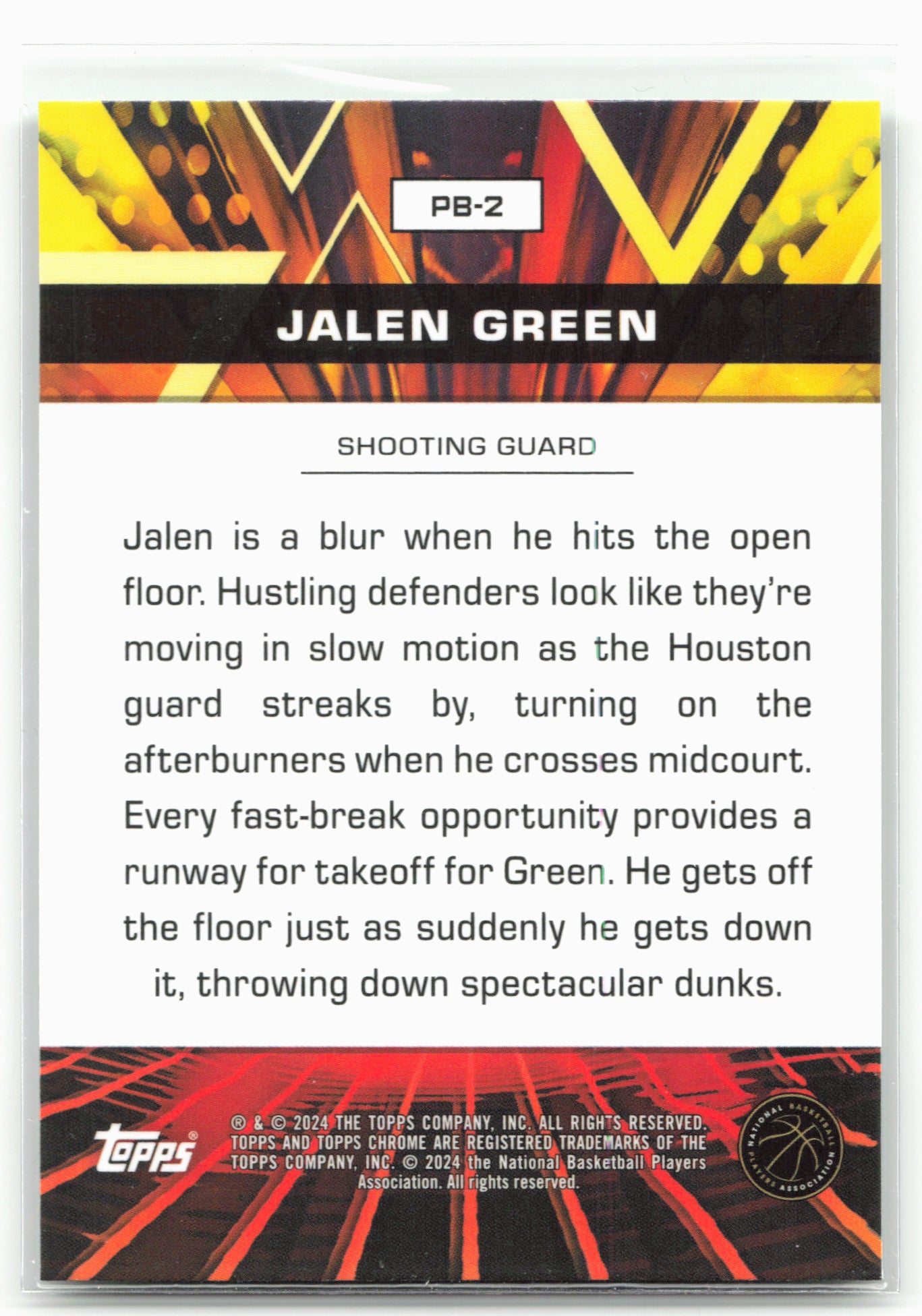 2023-24 Topps Chrome #PB-2 Jalen Green Power Boosters Refractor Green Topps