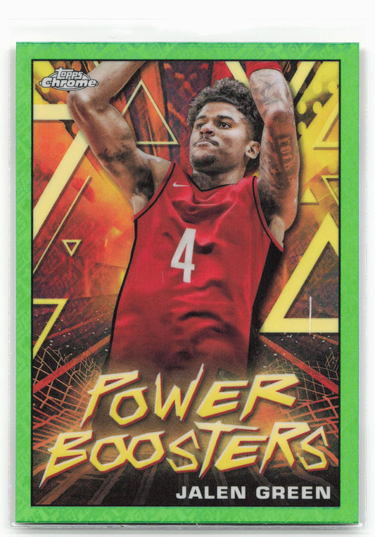 2023-24 Topps Chrome #PB-2 Jalen Green Power Boosters Refractor Green Topps