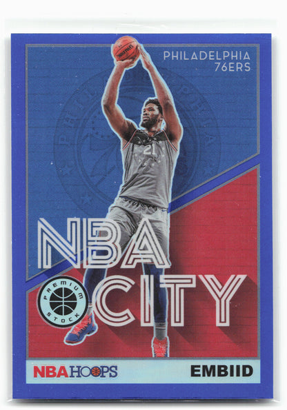 2019-20 Hoops Premium Stock #25 Joel Embiid NBA City Blue