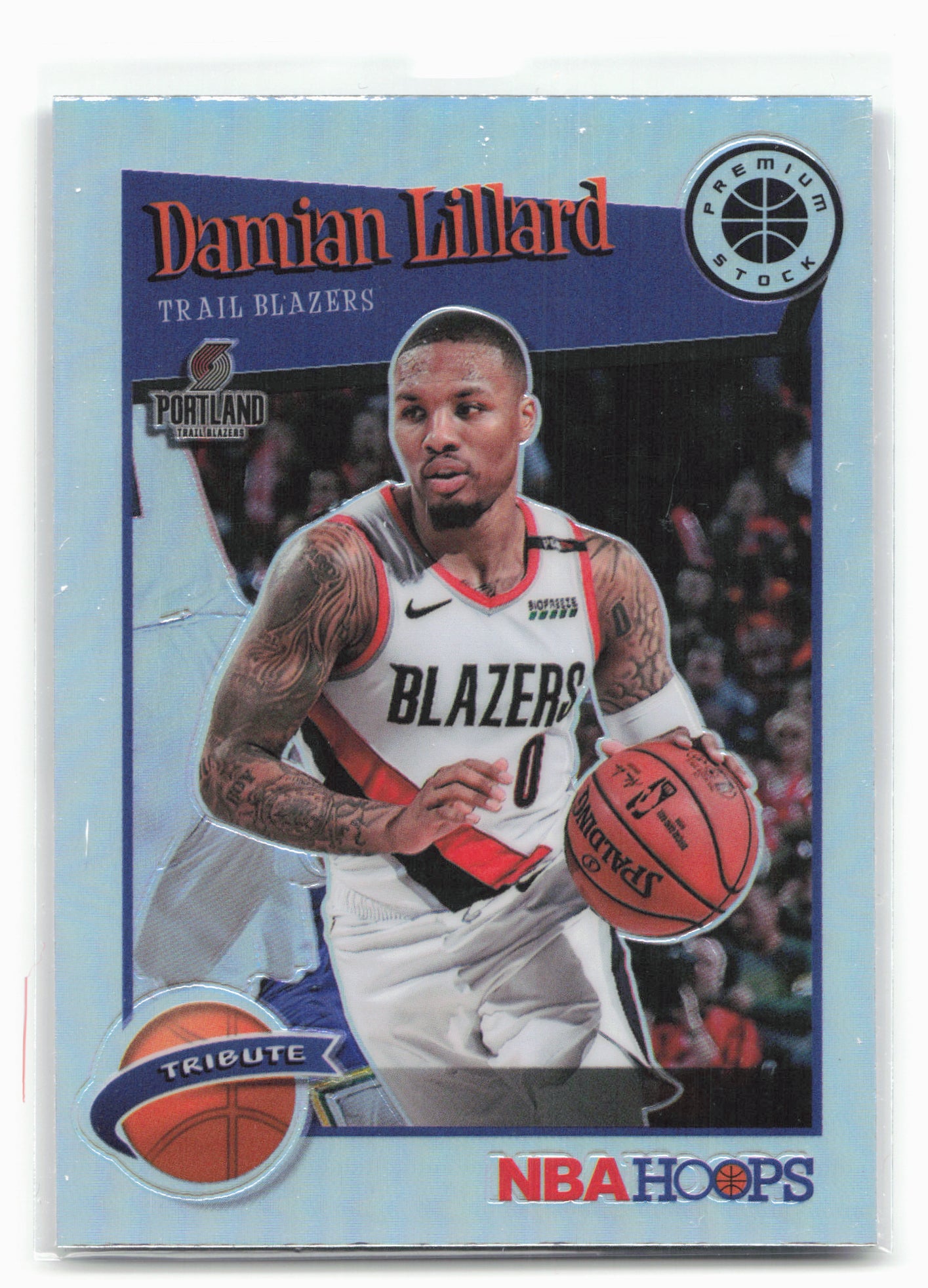 2019-20 Hoops Premium Stock #291 Damian Lillard Prizms Silver