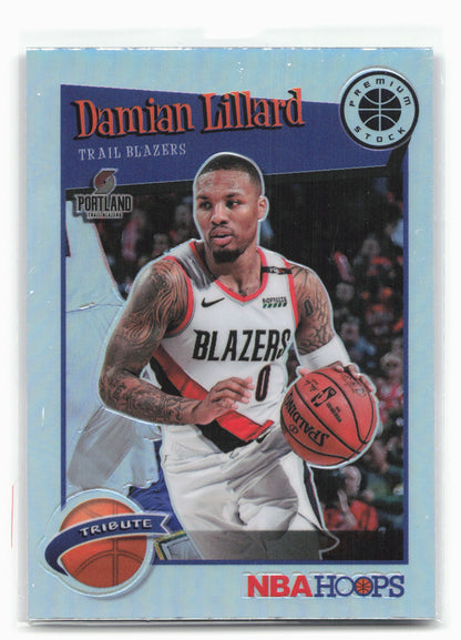 2019-20 Hoops Premium Stock #291 Damian Lillard Prizms Silver