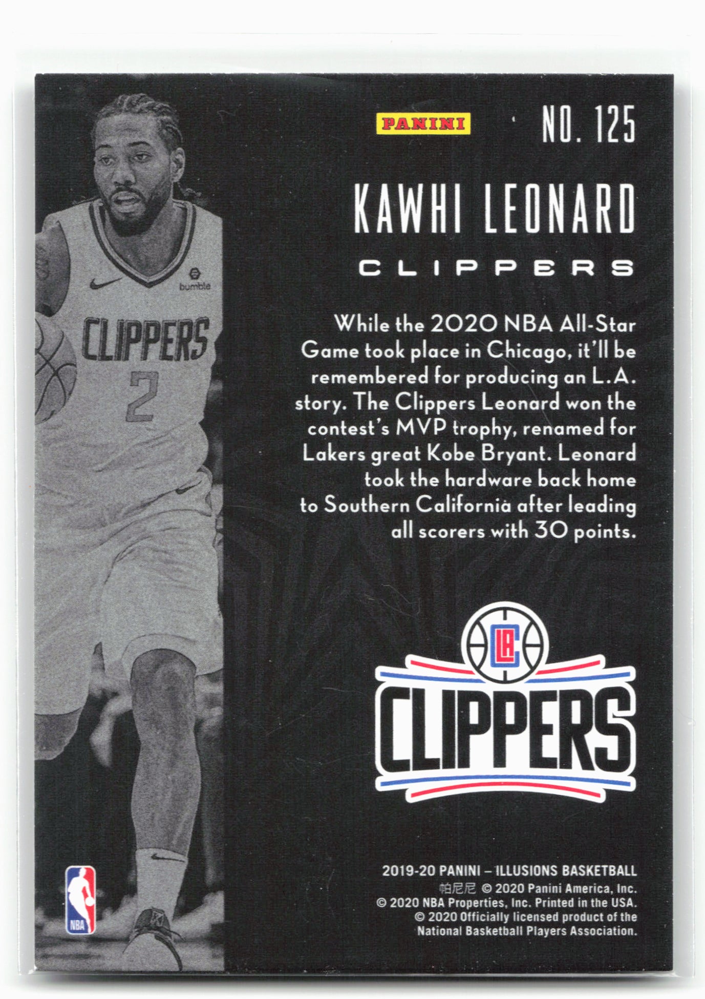 2019-20 Panini Illusions #125 Kawhi Leonard