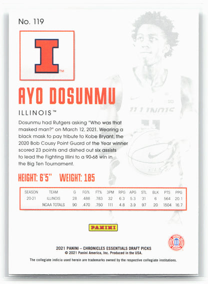 2021 Panini Chronicles Draft Picks #119 Ayo Dosunmu