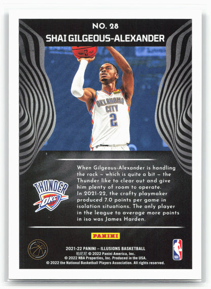 2021-22 Panini Illusions #28 Shai Gilgeous-Alexander