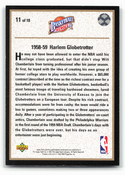 1992-93 Upper Deck #11 Wilt Chamberlain Basketball Heroes 26803