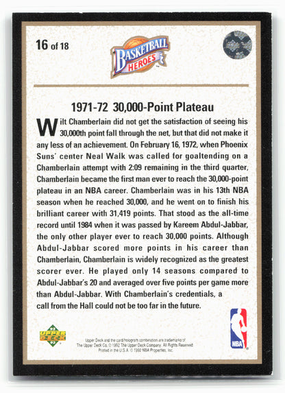 1992-93 Upper Deck #16 Wilt Chamberlain Basketball Heroes: 26804