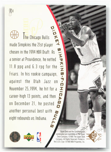1994-95 SP #PC4 Dickey Simpkins Holoviews 26805