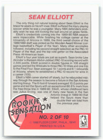 1990-91 Fleer #2 Sean Elliott Rookie Sensations 26807