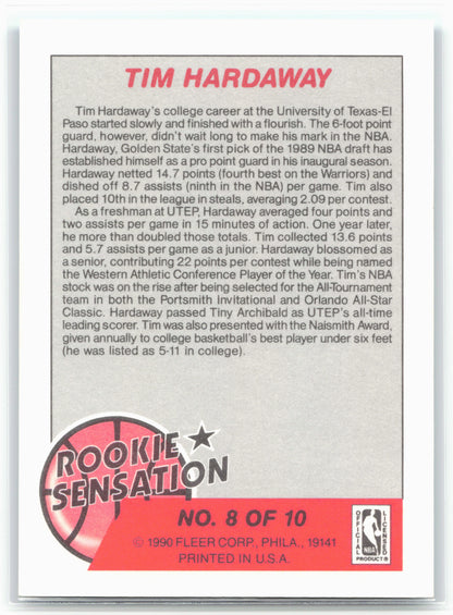 1990-91 Fleer #8 Tim Hardaway Rookie Sensations 26809