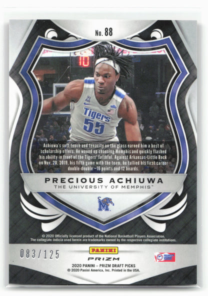 2020 Panini Draft Picks Collegiate #88 Precious Achiuwa Fast Break Red #/125