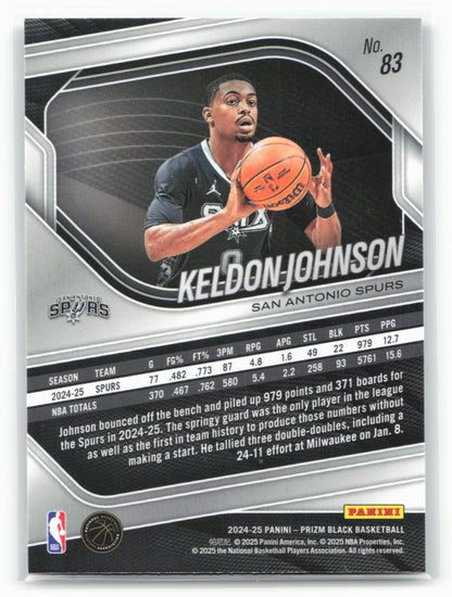2024-25 Panini Prizm Black #83 Keldon Johnson 26822
