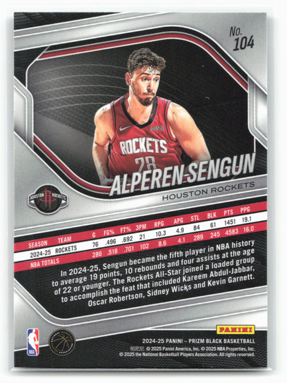 2024-25 Panini Prizm Black #104 Alperen Sengun
