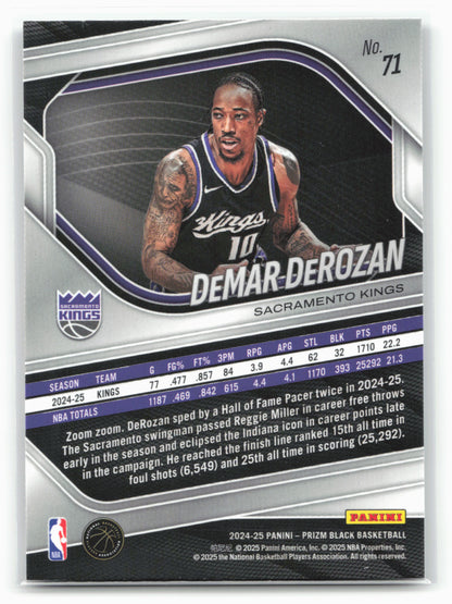 2024-25 Panini Prizm Black #71 DeMar DeRozan 26832