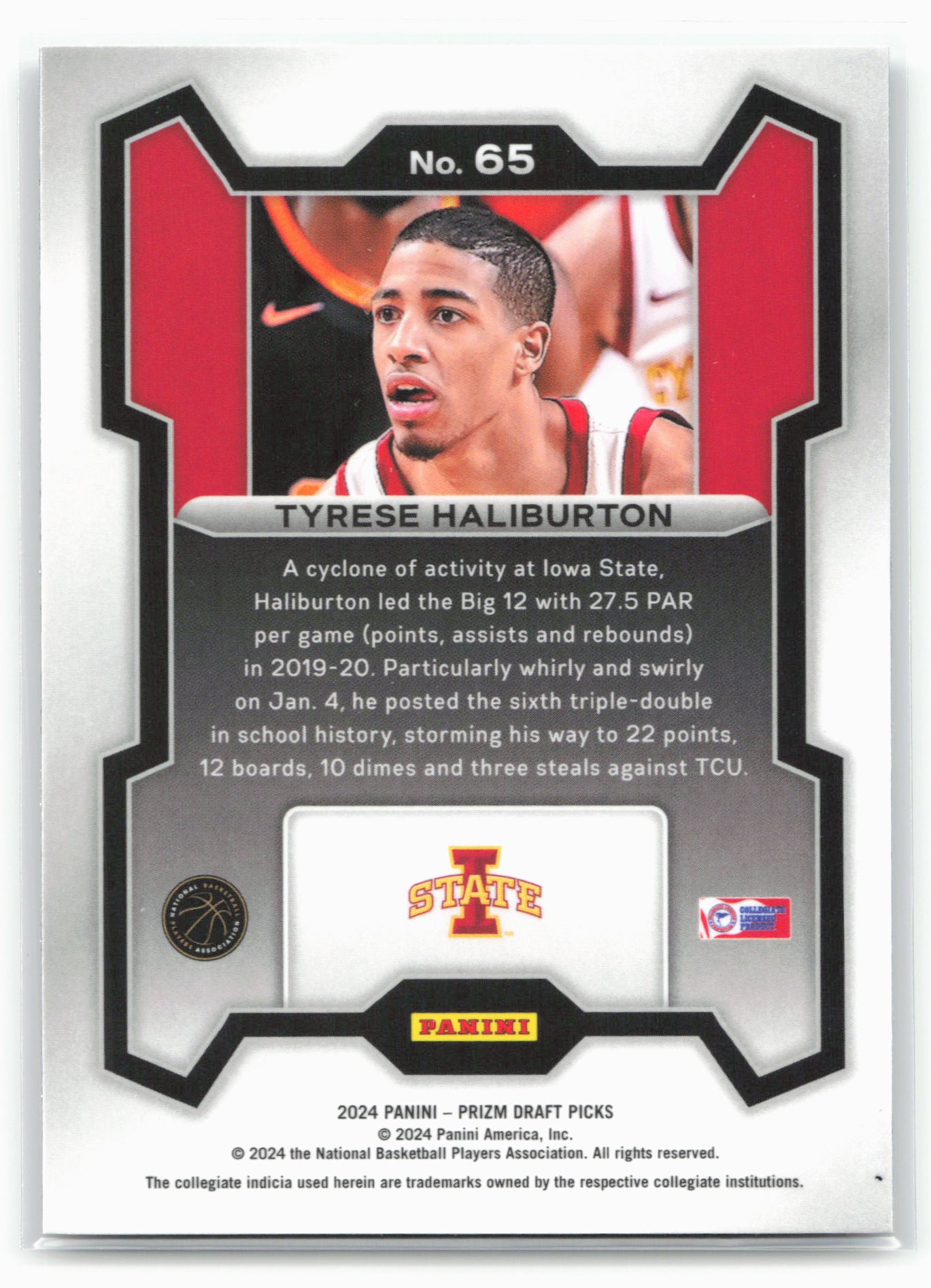 2024 Panini Prizm Draft Picks #65 Tyrese Haliburton 26841