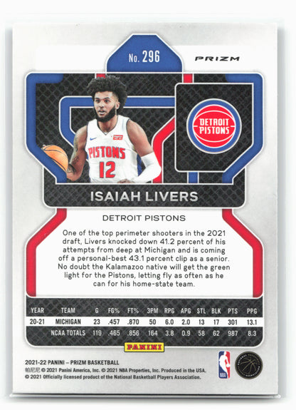 2021-22 Panini Prizm #296 Isaiah Livers Ice