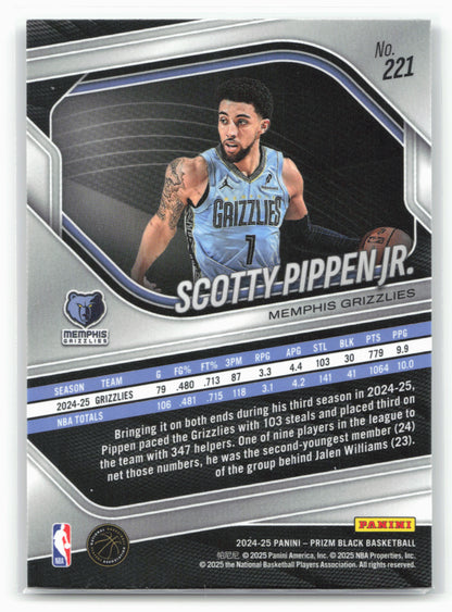 2024-25 Panini Prizm Black #221 Scotty Pippen Jr.