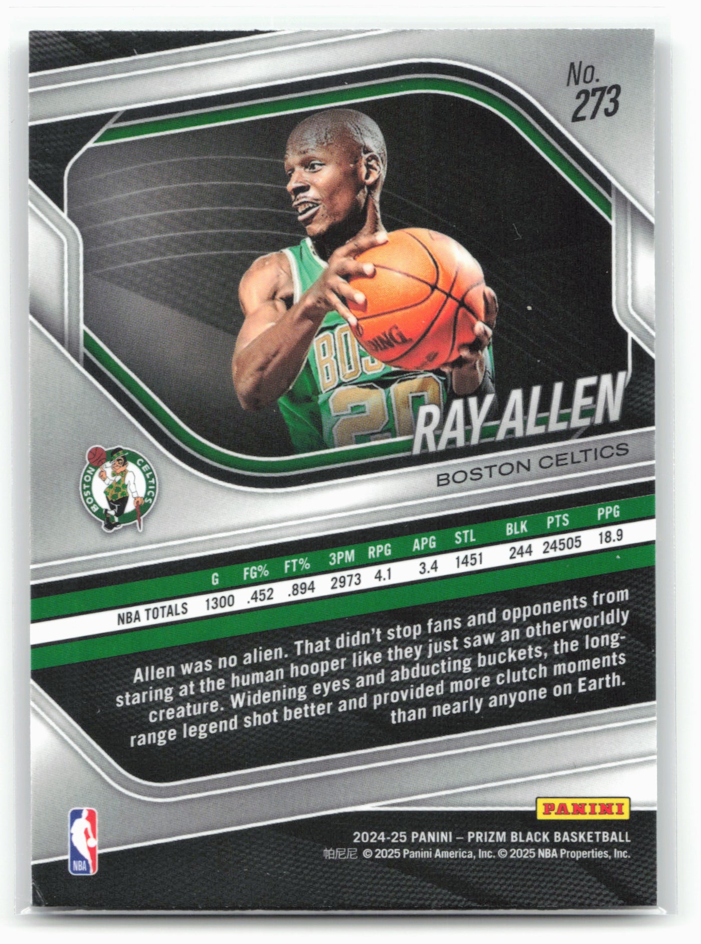 2024-25 Panini Prizm Black #273 Ray Allen