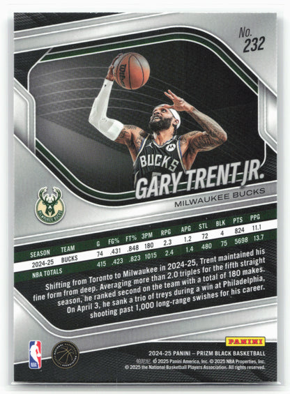 2024-25 Panini Prizm Black #232 Gary Trent Jr.