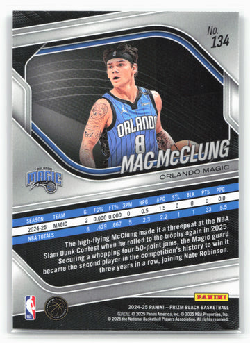 
2024-25 Panini Prizm Black #134 Mac McClung