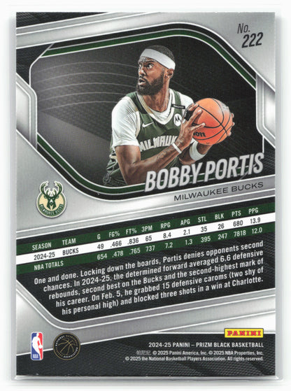 2024-25 Panini Prizm Black #222 Bobby Portis