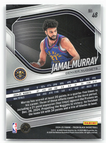 
2024-25 Panini Prizm Black #48 Jamal Murray