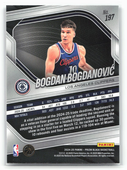 2024-25 Panini Prizm Black #197 Bogdan Bogdanovic