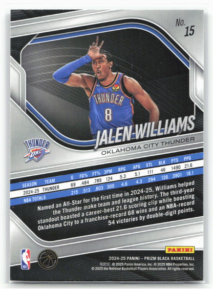 2024-25 Panini Prizm Black #15 Jalen Williams 26863