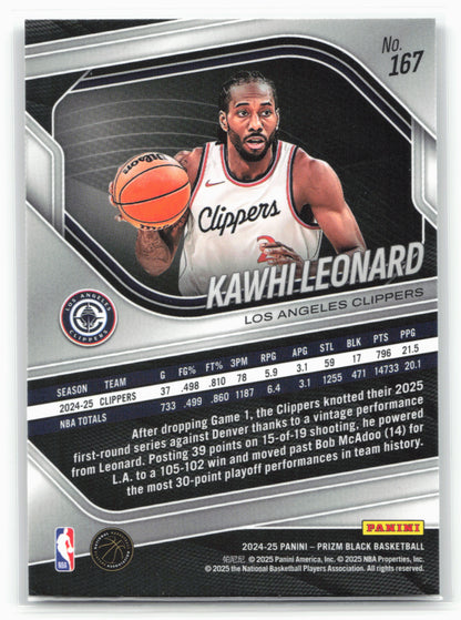 2024-25 Panini Prizm Black #167 Kawhi Leonard
