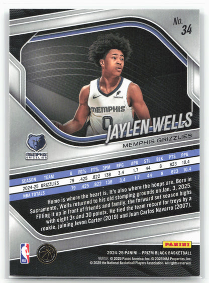2024-25 Panini Prizm Black #34 Jaylen Wells