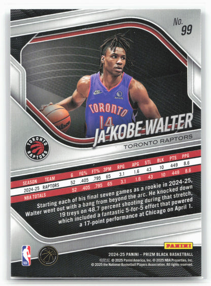 2024-25 Panini Prizm Black #99 Ja'Kobe Walter
