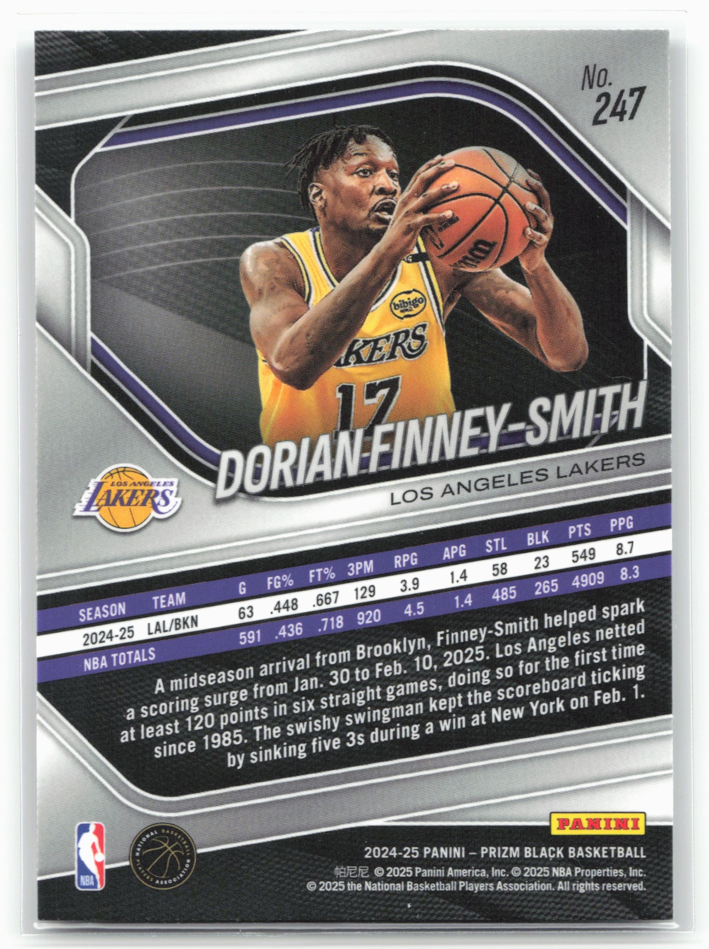 2024-25 Panini Prizm Black #247 Dorian Finney-Smith