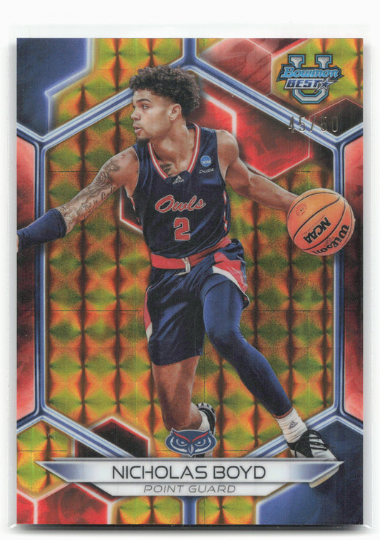 2023-24 Bowman University Best #16 Nicholas Boyd Geometric Gold Refractor #/50