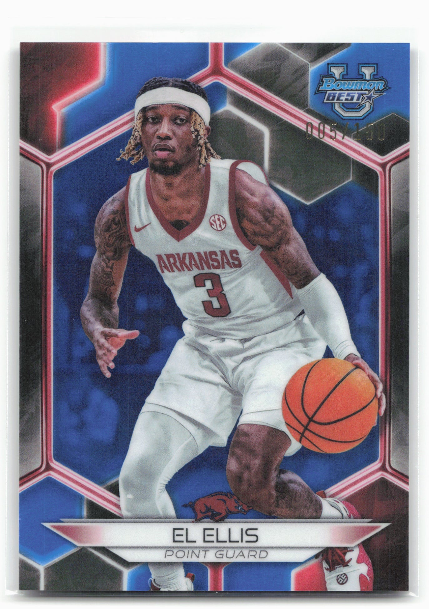 2023-24 Bowman University Best #6 El Ellis Blue Refractor #/150