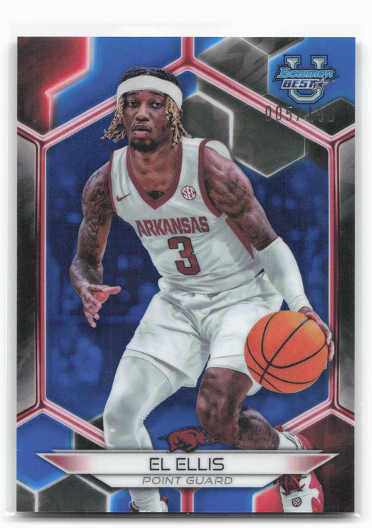 2023-24 Bowman University Best #6 El Ellis Blue Refractor #/150