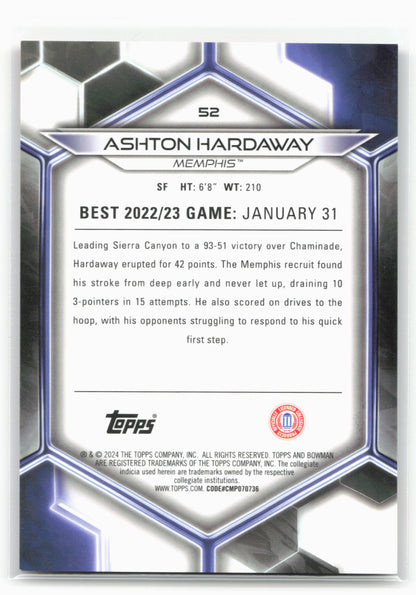 2023-24 Bowman University Best #52 Ashton Hardaway Geometric Orange #/25