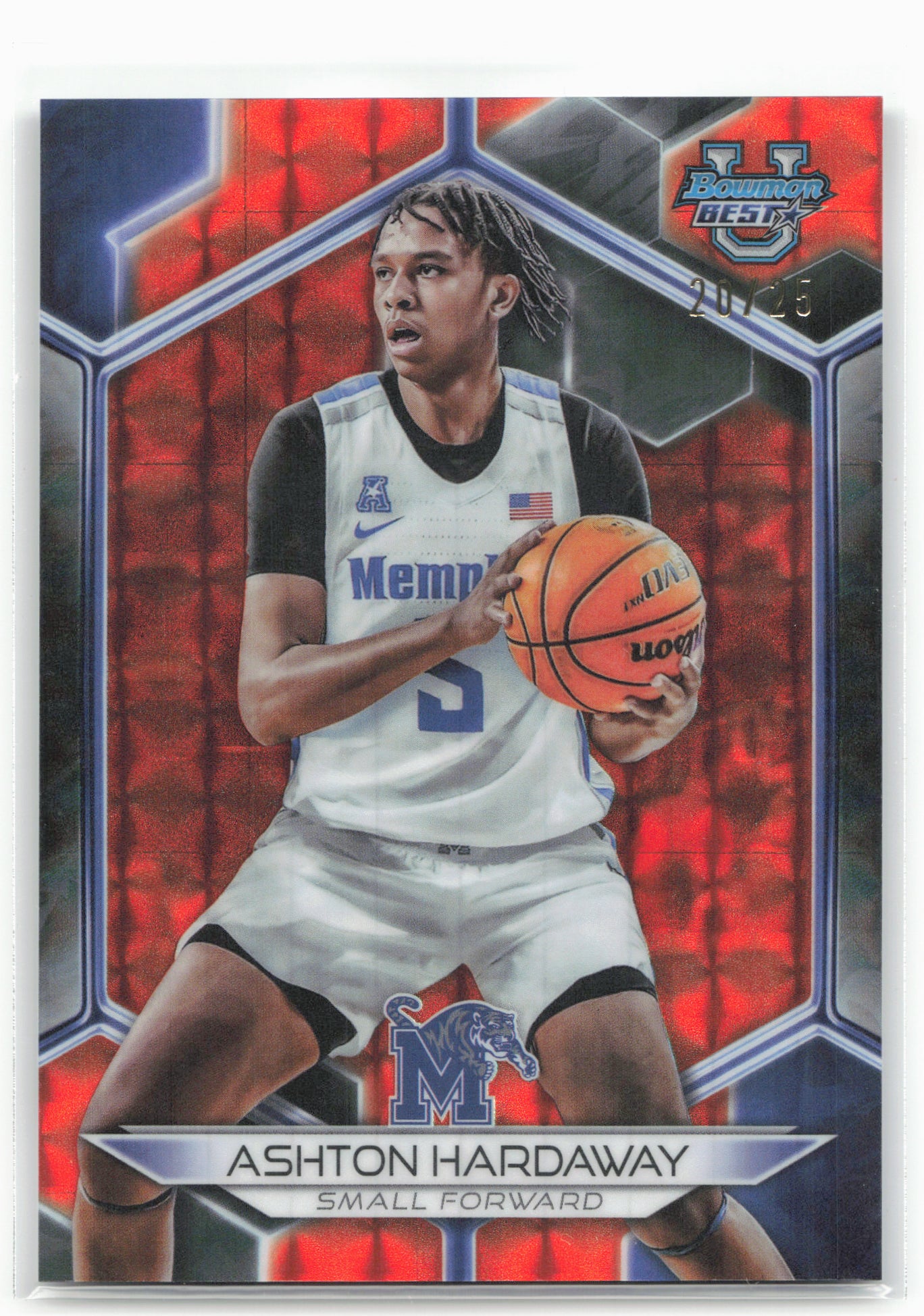 2023-24 Bowman University Best #52 Ashton Hardaway Geometric Orange #/25