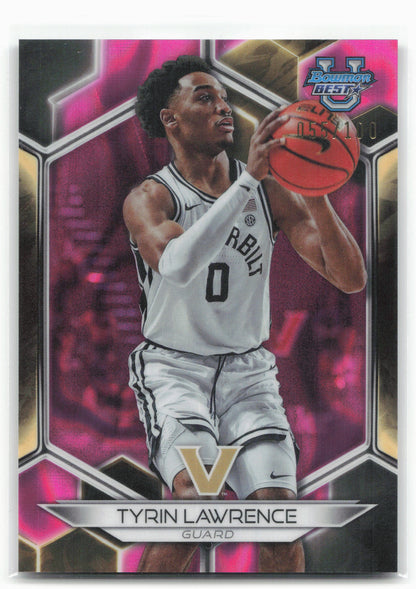 2023-24 Bowman University Best #95 Tyrin Lawrence Pink Lava Refractor #/100
