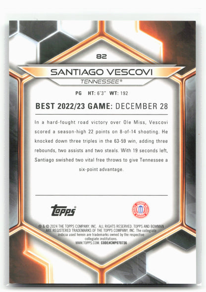 2023-24 Bowman University Best #82 Santiago Vescovi Green Mini-Diamond #/99