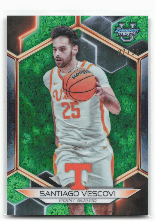 2023-24 Bowman University Best #82 Santiago Vescovi Green Mini-Diamond #/99