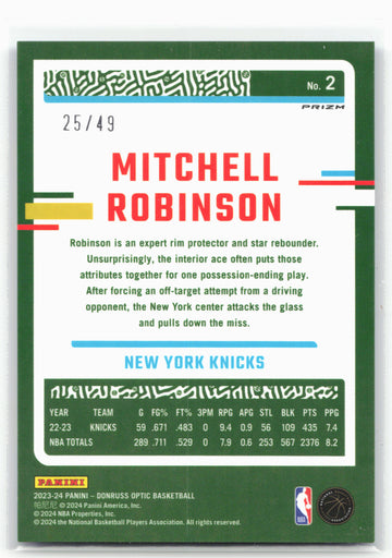 
2023-24 Donruss Optic #2 Mitchell Robinson Blue #/49