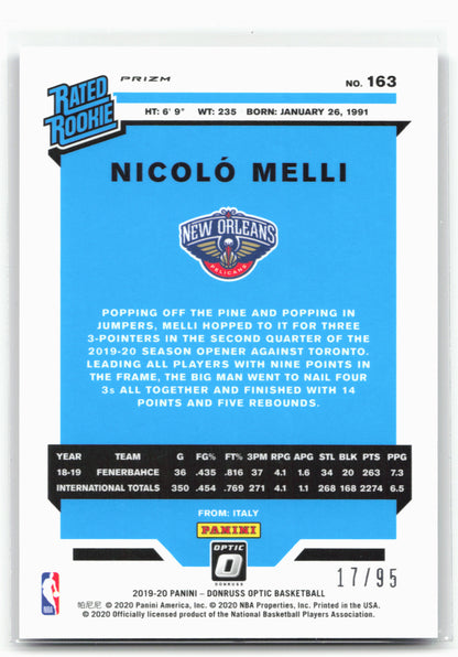 2019-20 Donruss Optic #163 Nicolo Melli Fast Break Purple #/95