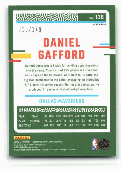 2023-24 Donruss Optic #138 Daniel Gafford Lime Green #/149