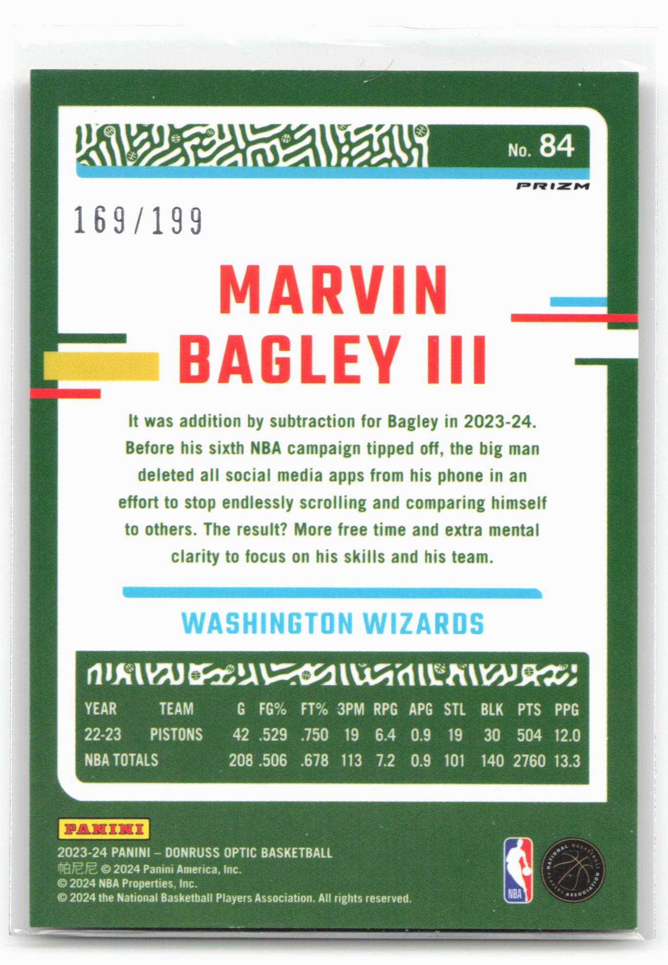 2023-24 Donruss Optic #84 Marvin Bagley III Orange #/199