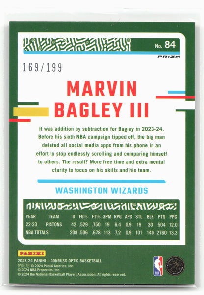 2023-24 Donruss Optic #84 Marvin Bagley III Orange #/199