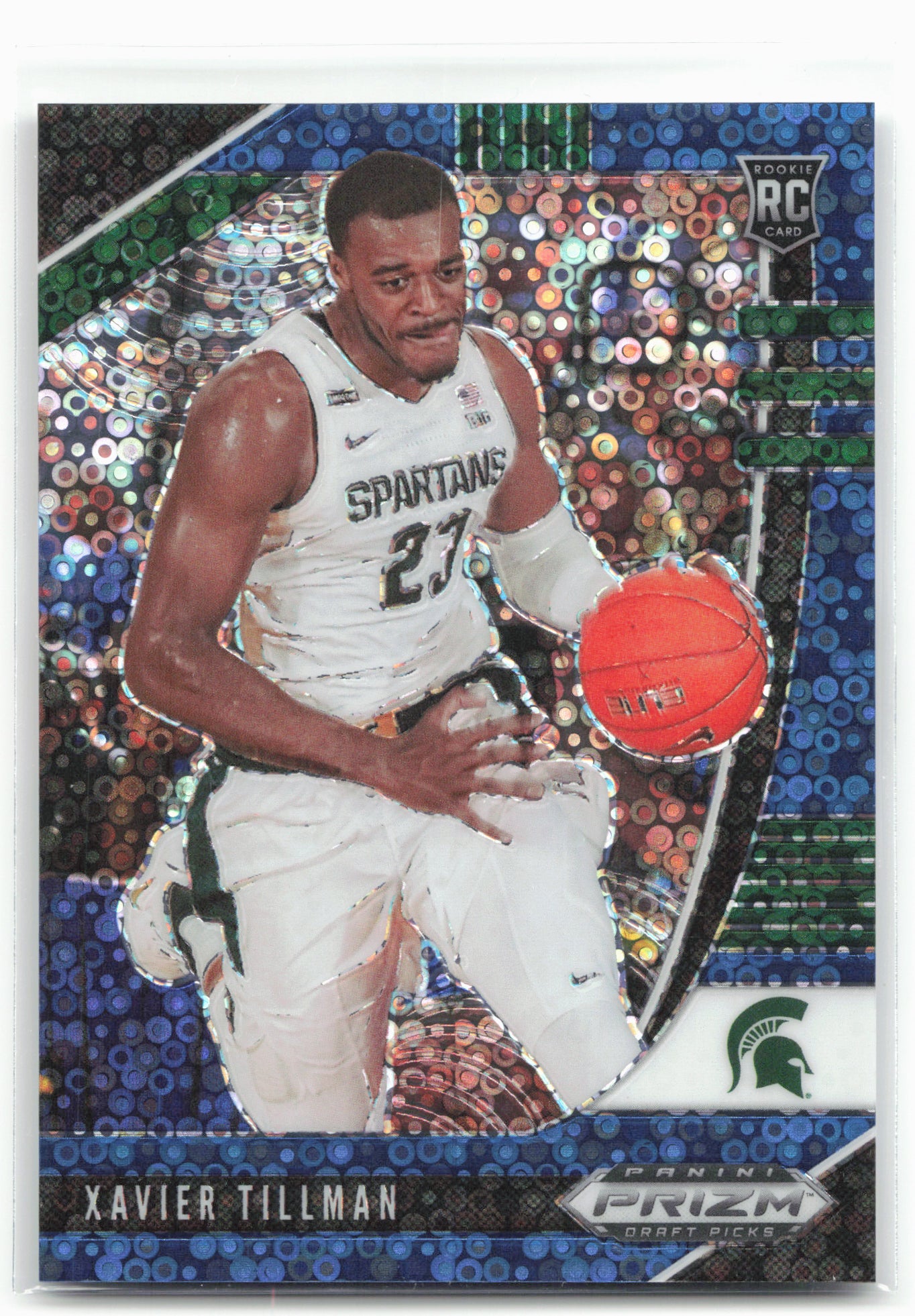 2020 Panini Prizm Draft Picks #62 Xavier Tillman Fast Break Blue #/175
