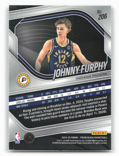 2024-25 Panini Prizm Black #206 Johnny Furphy 26904